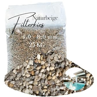 Aquagran 25 kg Filtersand Filterkies 4,0-8,0 mm Quarzsand Beiger Poolsand für Sandfilteranlage