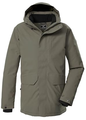 killtec Hombre Parka de exterior/parka funcional con capucha con cremallera KOW 85 MN PRK, oliv, M, 43331-000