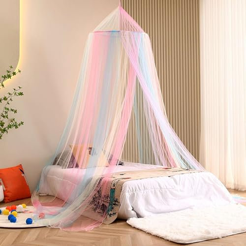 Kendwing Mosquitera para Cama Arcoíris,Dosel Cama Niña,Mosquitera Cama Matrimonio,Cubierta de Red Colgante,Mosquitera Viaje Prevenir Insectos Mosquitera Jardin para en Casa Interior al Aire Libre