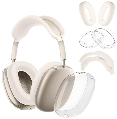 Seltureone 4 in 1 Hülle kompatibel für AirPods Max/AirPods Max 2 Ohrpolster | Ohrmuschel-Abdeckungs Schutz, Silikon-Kopfhörer-Schutzhülle, Zubehör für AirPod Max-Kopfhörer, Ohrpolster - Polarstern