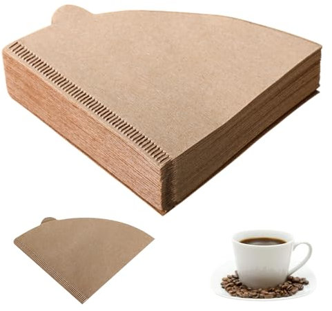 50PCS Coffee Filter Papers, Disposable Cone Paper Filters, Compatible with Size 02, Unbleached Filters Paper, Natural Coffee Filter, for Pour Over and Drip Coffee Maker