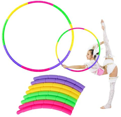 Hula Reifen Hoop Kinder, 8-teiliges Kunststoff Abnehmbares Hullahub Reifen für Kinder, Farbig Hoola Hoop Reifen, Hoola Hoop für Tanz Fitness für Erwachsene und Gymnastikreifen Kinder ab 6+ Jahre