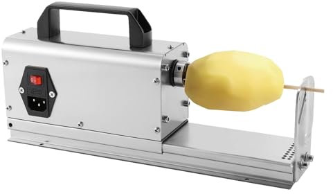 VNATWGOO Spiralizzatrice Elettrica per Patate in Acciaio Inox, Tagliapatate Tornado Commerciale con 2 Lame, Tagliapatate A Spirale Tornado