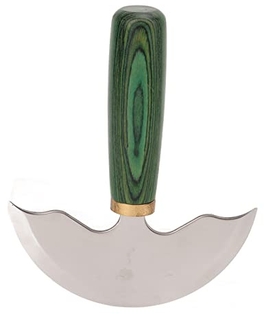 Coltello in Pelle Rotonda, Semiful Cuoio Tagliente per Taglio di Bordo Incisivo Strumento di Lavoro con Manico in Legno per Tutti i Tipi di Elaborazione in Pelle