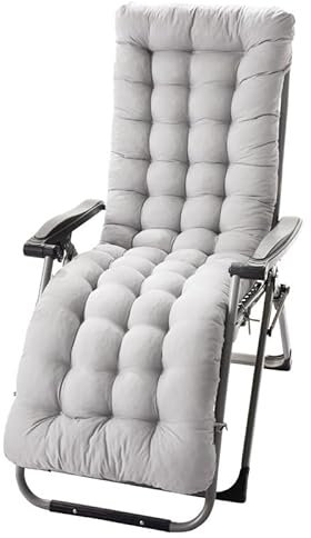 Hixingo Cojín para Tumbona de Jardín, Suave y Cómodo Cojines para Reclinable Banco,Algodón Acolchado Exterior Colchoneta, Ideal para Tumbonas, Sillas y Hamacas (Gris,40x110x8cm)