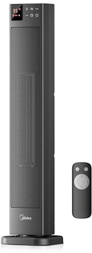 Midea NTH20-22GR(GR) Radiateur Céramique 2000W avec Thermostat et Télécommande, 76 cm, 3 Modes Minuterie 24H, Protection Surchauffe/Bascule, Chaleur Instantanée Bureau Chambre