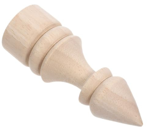 Veemoon Solid Wood Roman Capital Bedpost Toppers for DIY Furniture Making Wood Curtain Rod Finials Finials for Bedroom Decorative Home Accessories