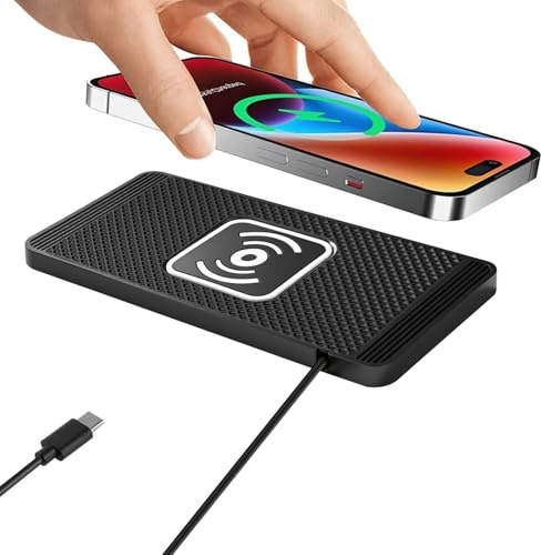 VOBOR Chargeur Induction Voiture, 15W Tapis de Charge sans Fil Rapide Antidérapant, Support Telephone Voiture Induction Universel pour Casques de Téléphone Portable, etc. (TypeC 30cm)