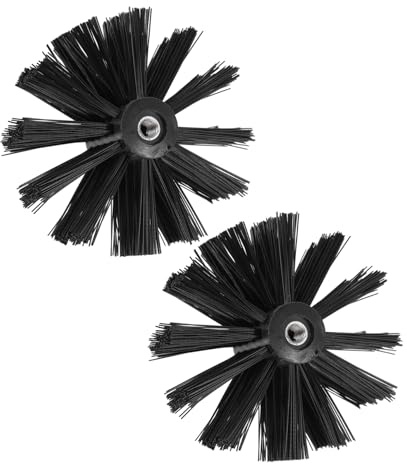 VALICLUD 2pcs Dryer Vent Cleaning Brush Heads with Nylon Bristles for Chimney and Dryer, Plastic Sturdy Lint Remover Tool for Inner Wall Cleaning, without Rod