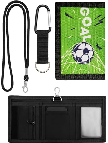 Horktrust Cartera para Niños con Cordón Ajustable y Mosquetón, Monedero Niño Impermeable y Antideslizante para Escuela, Excursiones y Actividades, Ligera para Niños y Adolescentes (Verde)