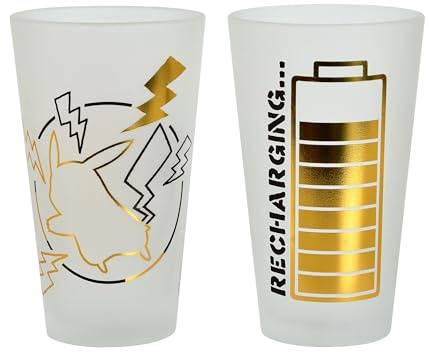 Elbenwald Lot de 2 verres – Différents motifs mat/transparent 480 ml (Pokémon)