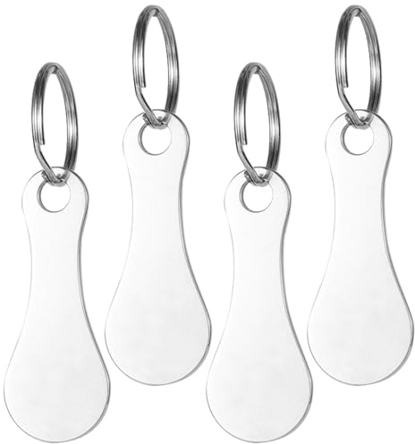 Porte-clés avec jeton de caddie – Jeton de caddie en acier inoxydable pour porte-clés amovibles (supermarché) – Idéal pour les consignes de paniers de courses