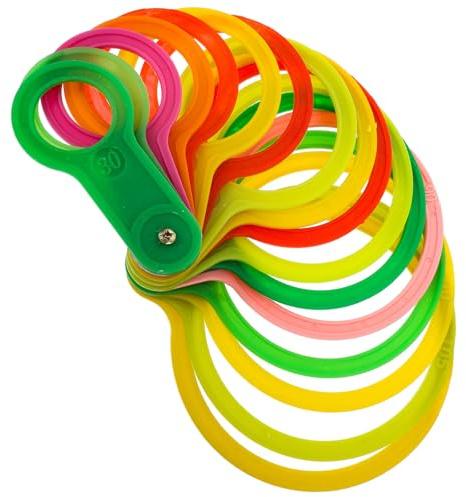 minkissy Juego de Anillos Medidores de Frutas de Plástico Calibre para Diámetro de Frutas de 30-110 Mm 17 Piezas Multicolor Herramienta de Medición para Naranjas Manzanas Color Aleatorio