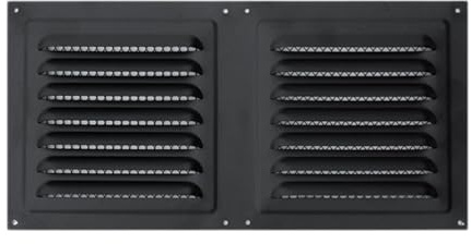 NonMiFyR Louvered Gitterabdeckung Luftauslassabdeckung Abluftgitter Stahl Solides Material Flexibel Montierbar für Haushaltsräume Büro Küche Bad Wohnzimmer, Schwarz