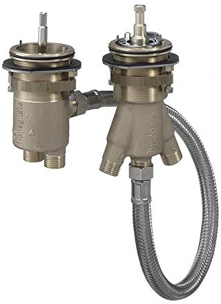 hansgrohe Grundkörper, 2-Loch Wannenrandarmatur, mit Thermostat, Zubehör, Mehrfarbig