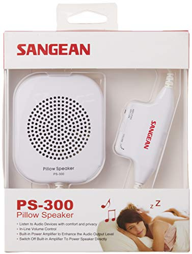 Sangean Altoparlante a cuscino PS-300 con controllo volume e amplificatore in linea (bianco)