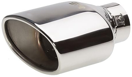 Simoni Racing TRX/74 Terminale di Scarico Universale, Uscita Inclinata Ovale Singola 135 x 85 mm, in Acciaio Inox