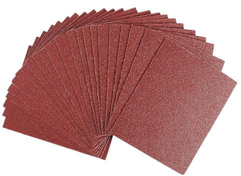 BAOSTC 1/4 Sandpaper Sheet,4-1/2*5-1/2 Assorted 60-80-120,50PACK