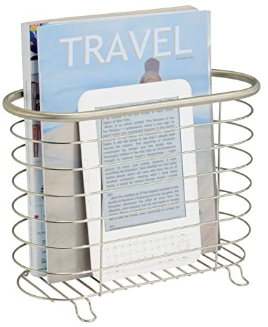 mDesign Zeitungshalter zum Aufstellen – schöner Zeitschriftensammler aus Metall für Badezimmer, Küche oder Büro – auch für Bücher, Tabletts etc. geeignet – Farbe: Chrom