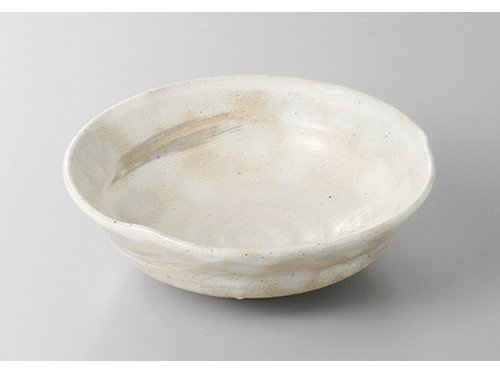Large Bowl, Planting Bowl, Powdered 3 Pressed Pot, Hand Made [7.8 x 7.7 x 2.6 inches (19.7 x 19.5 x 6.5 cm)], Earth, Restaurant, Ryokan, Japanese Tableware, Restaurant, Commercial Use