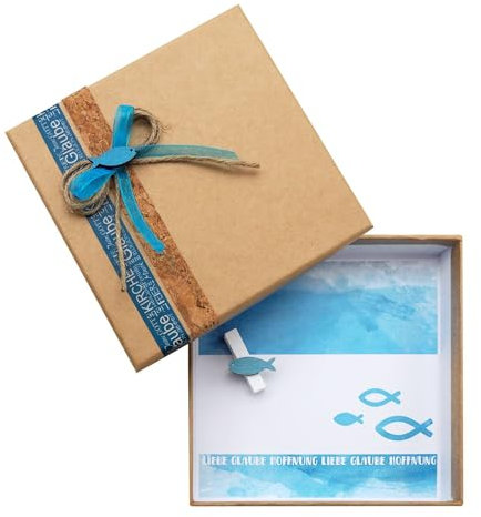 ZauberDeko Geldgeschenk Verpackung Fisch Blau Türkis Petrol Kommunion Konfirmation Geschenk Gutschein Isaak