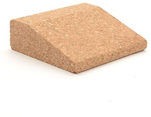 ZenYogaWedge Cuneo tascabile in sughero formato compatto 100% naturale blocco singolo, per principianti e professionisti per lezioni di yoga casa esercizio fitness impugnatura antiscivolo ecologico