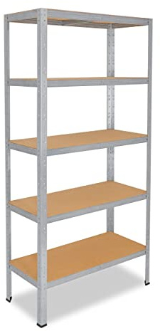 shelfplaza® 155x60x40cm Home Schwerlastregal verzinkt/Metallregal mit 5 Böden/Kellerregal Metall, Garagenregal, Werkstattregal oder Regal Lagerregal/Steckregal Metall mit 175kg Tragkraft