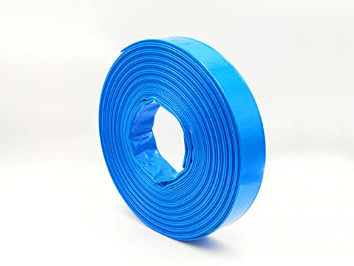 Flachschlauch Ø 38 mm | 1 1/2 Zoll - 30 Meter | 7 bar Betriebsdruck | Betonschlauch | PVC blau