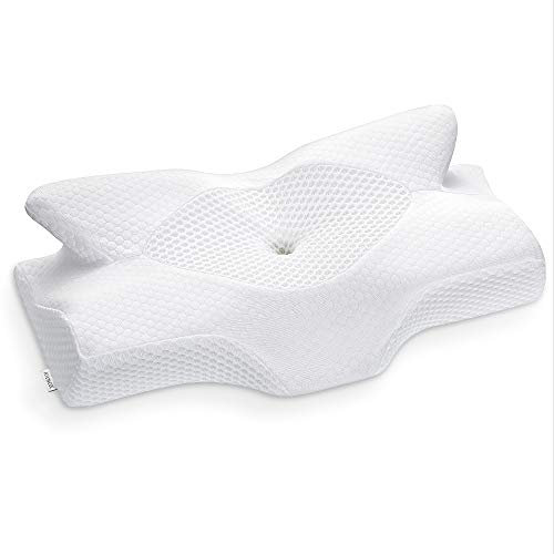 Elviros Funda de Almohada de Espuma Viscoelástica con Contorno Cervical, Funda de Almohada Reemplazable