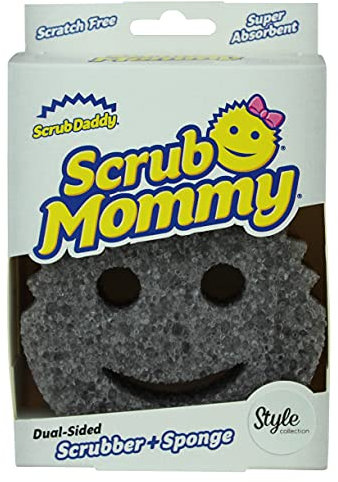 Scrub Daddy Scrub Mommy Cleaning Sponges - Dual Sided Non Scratch Sponge Scourers, Smiley Kitchen Sponges for Dishwashing & Bathroom, FlexTexture Dish Scrubber Sponge, Style Single Pack