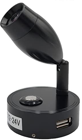 Etomvoop 12V LED Spot Leselicht mit USB-Ladeanschluss, Touch dimmbar Auto-Innenbeleuchtung für Camper, Wohnmobil, Wohnwagen, Boot, Warmweiß (1 Stück)