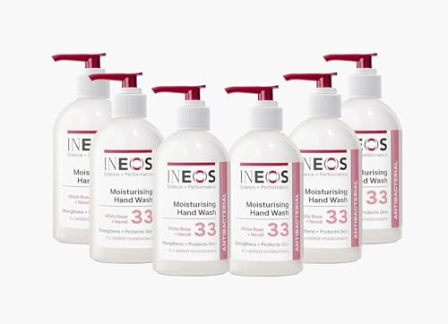INEOS - Liquid Hand Soap - Moisturising Handwash - Antibacterial - White Rose + Neroli - 250ml - 6 bottles, Packaging May Vary