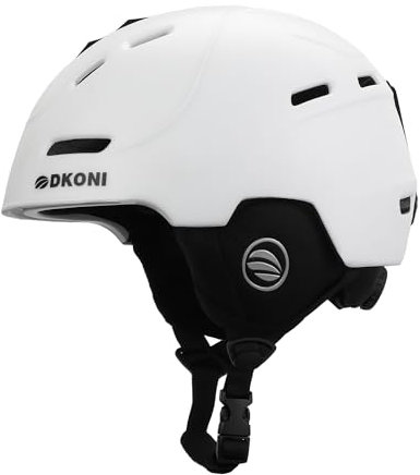 Casco da sci per adulti, casco da snowboard per uomini, donne e giovani, casco certificato per sport sulla neve per sci e snowboard (Bianco, Grande: 57-62 cm)