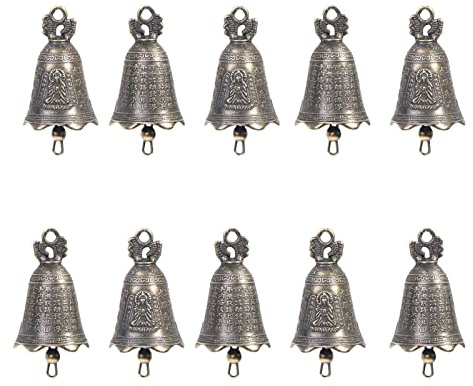 Kleine Glocke Vintage Bronze (10 Stück) – Mini Glöckchen 23 x 37 mm – Glocke aus Bronze für Schlüsselanhänger, Glöckchen, Basteln, Dekorationen, Weihnachten, Hochzeit, Schmuck, Windspiel und Hund