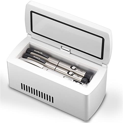 TAHALI Scatola refrigerante Portatile per insulina per farmaci Mini Smart Electric Mini frigo Borsa Termica Termostato USB Adatto per Viaggi/interferone,2Battery