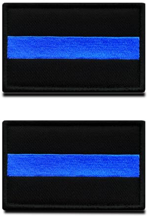 2 Stück Die Blaue Linie Polizei Unterstützt Patch Airsoft Polizei Militär Aufkleber Patch für Police CS Cosplay Paintball Taktische Kleidung Rucksack Uniform Weste Hundegeschirr