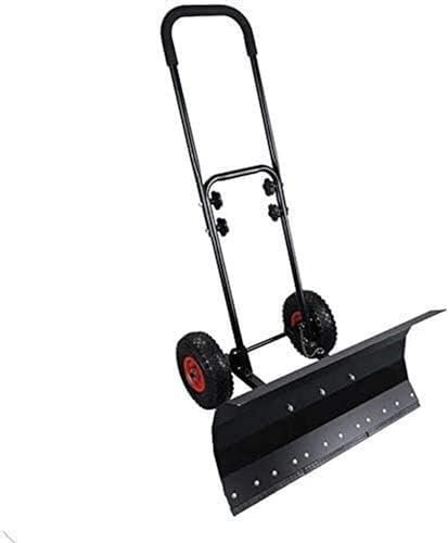 Pala da Neve, Pala for Rimozione Neve A Doppio Polo con Spinta for Neve Rotante for Impieghi Gravosi con Ruota, Spazzaneve con Manico Regolabile in Altezza | Usata for La Pulizia della Nev