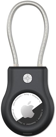 SCALLOP Airtag-Schlüsselanhänger, Airtag-anhänger mit Drahtkabel Stabiler Schutz,Airtag Hülle Kompatibel mit Apple Airtag für Schlüsselanhänger, Schlüssel, Gepäck