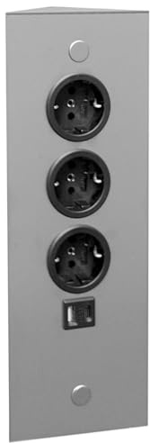 THEBO Energie-Ecksäule ST 3007/320/3 in Edelstahl mit USB A u. C/Ecksteckdosen/Steckdosenleiste/Steckdosen