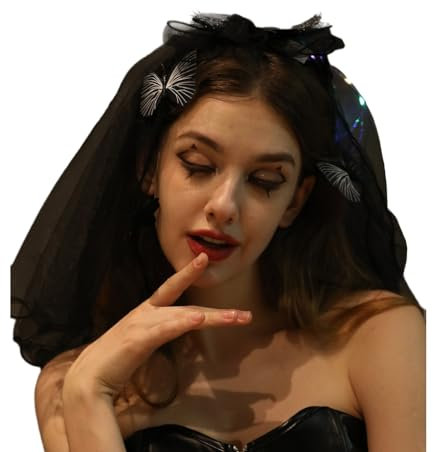JSGHGDF Blutiges Auge/Schleier/Schleier Haarreifen Frauen Cosplay Party Stirnband Make-up Haarband