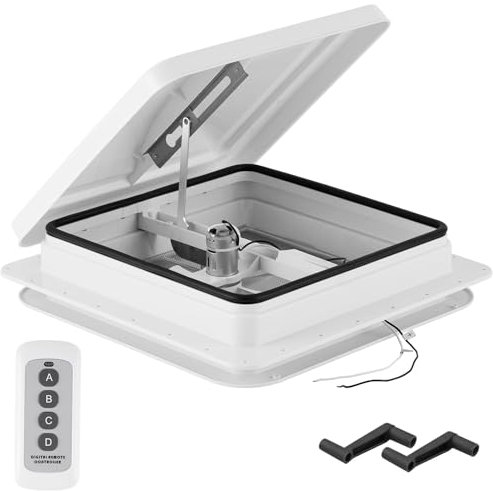 14 Campervan Roof Vent Fan with 12V Fan RV Roof Vent Fans with Remote Control RV Van Roofs Vents Fans for Camper Trailer Universal with 6 Blades