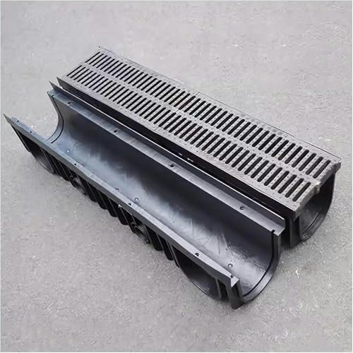 Évier en plastique à rainure en U for fossé de drainage, plaque de grille à bande large de 9,8 pouces, couvercle de drain de fossé de cuisine, adapté for cour, clôture, trottoir, ferme, maison(2.5cm/1