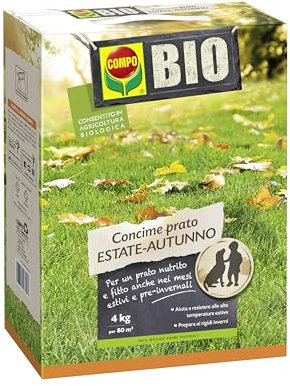 COMPO BIO Concime per Prato Estate e Autunno, Per un Prato Verde e Fitto, 4 kg