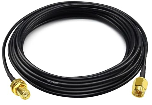 HiAoey Cable alargador de antena WLAN RP-SMA macho a RP-SMA hembra ALSR240 cable de baja pérdida para tarjeta de red inalámbrica Mini PCI Express PCIE Adaptador WiFi Router Gateway