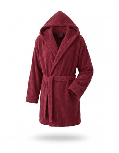 Top Towel Elegant - Badrock för kvinnor och män i 100% bomull, 500 g/m² - val med huva eller utan huva - mjuk och absorberande för dusch, spa och pool, Rödbrun, XXL
