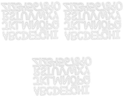 VILLCASE 3 Piezas Troquel De Estampado De Letras Cortador De Esquina Troqueles Para Scrapbooking Haciendo El Corte El Alfabeto Muere Marcador Papel De Álbum De Recortes Acero Carbono Silver