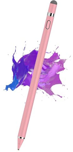 Stylus Pens for Touch Screens, Kenkor Rechargeable Digital Fine Point Active Tablet Pencil, Stylus Pen for iPhone/Android/Apple iPad Pro/Air/Mini/Samsung/Cellphone/Tablet Drawing & Writing - Pink