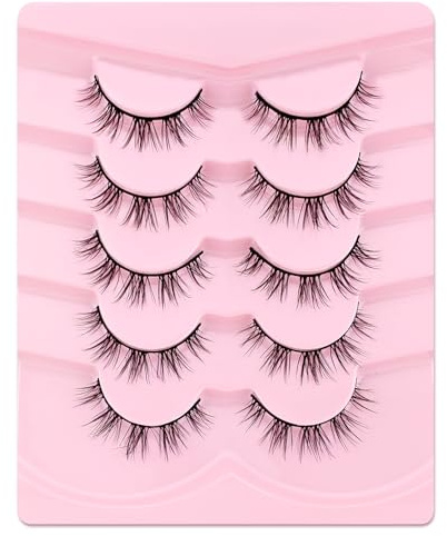 3D lösögonfransar kattöga, fluffig volym lockigt kattöga konstgjorda ögonfransar naturligt utseende, återanvändbara handgjorda falska mink make-up ögonfransar 5 parpack (FDH-05)
