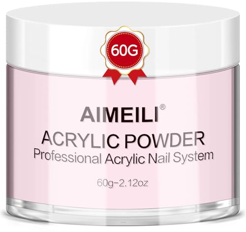 AIMEILI Acrylpulver für Nägel Rose - 60g Acryl Pulver Rosa 4 in 1 Acrylic Powder für Verlängerung von Acryl Nägel, 3D Nagelkunst, French Nails, Nageldekoration, Pink | Acrylpulver für Nägel Rosa, Keine UV Lampe Erforderlich, für 3D Nagelschnitzereien, French Nails und Klebenageldekorationen
