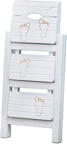 BGKASYHI Taburete Plegable portátil de 3 Capas, Taburete de Escalera de Madera para estanterías de Cocina, Banco de Zapatos, Taburete de Escalada Multifuncional para Interiores